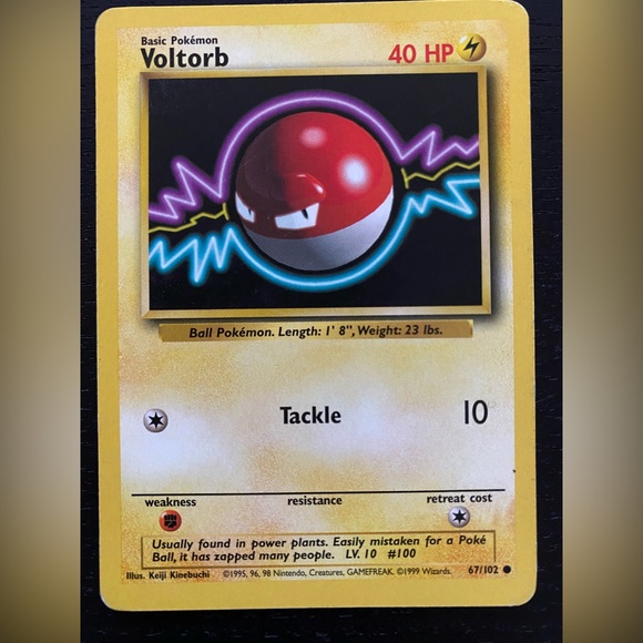 Set of 5 Pokémon Cards. Voltorb, Blaine’s Mankey, Geodude, Omastar, Rhydon. - Picture 5 of 7